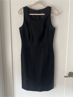 J. Crew Black Sleeveless Sheath Dress with Tailored Waist